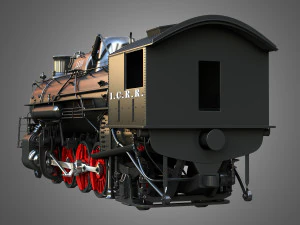 1815 Steam Locomotive Train 3D Model