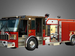 Ferrara - Brandapparaat - Aangepaste pompwagen 3D Model