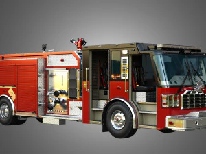 Ferrara - Brandapparaat - Aangepaste pompwagen 3D Model