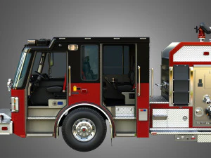 Ferrara - Brandapparaat - Aangepaste pompwagen 3D Model