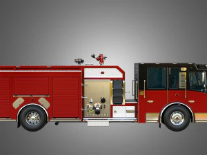 Ferrara - Brandapparaat - Aangepaste pompwagen 3D Model