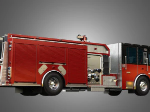 Ferrara - Brandapparaat - Aangepaste pompwagen 3D Model