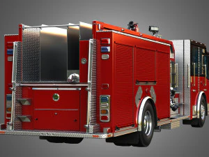 Ferrara - Brandapparaat - Aangepaste pompwagen 3D Model