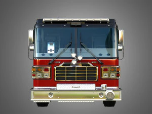 Ferrara - Brandapparaat - Aangepaste pompwagen 3D Model