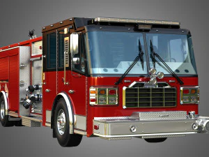 Ferrara - Brandapparaat - Aangepaste pompwagen 3D Model