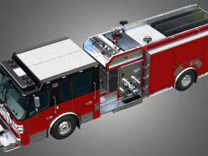 Ferrara - Brandapparaat - Aangepaste pompwagen 3D Model