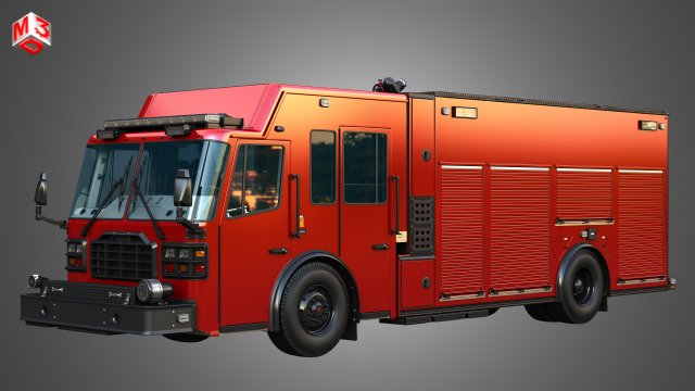 Ferrara Fire Apparatus - MVP Rescue Pumper 3D 모델 .c4d .max .obj .3ds .fbx .stl .blend 