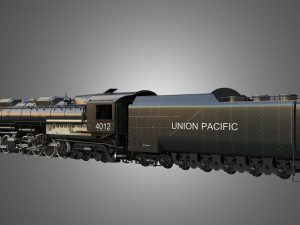 Big Boy 4014 - Steam Locomotive With Coal Wagon 3D Model