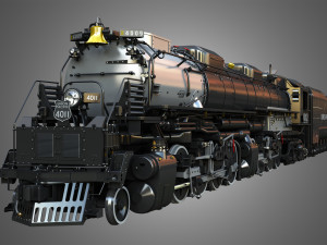 Big Boy 4014 Steam Locomotive With Coal Wagon 3D Modell in Zug 3DExport