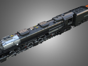 Big Boy 4014 - Steam Locomotive With Coal Wagon 3D Model