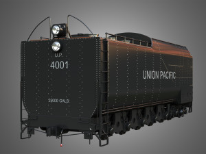 Coal Wagon - Big Boy 4014 - Steam Locomotive 3Dモデル