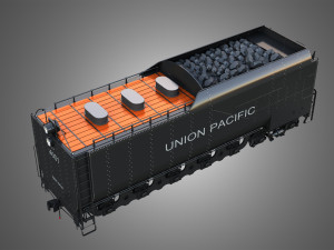Coal Wagon - Big Boy 4014 - Steam Locomotive 3Dモデル