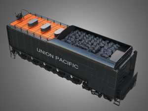 Coal Wagon - Big Boy 4014 - Steam Locomotive 3Dモデル