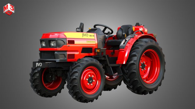 Mahindra JIVO - 365DI Tractor 3D 模型 .c4d .max .obj .3ds .fbx .stl .blend
