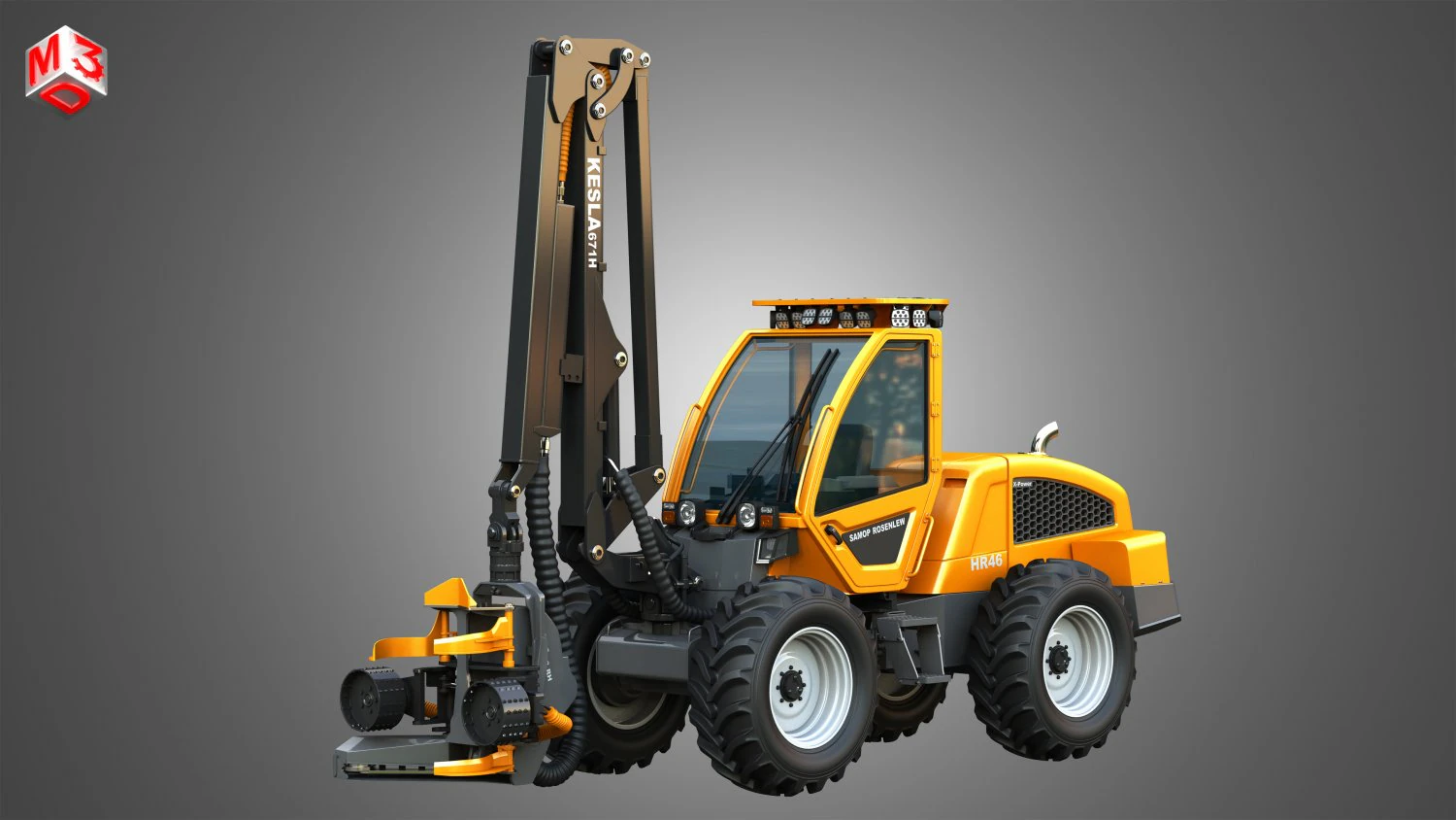 Sampo HR46X - Forestry Harvester 3D Model .c4d .max .obj .3ds .fbx .stl .blend 