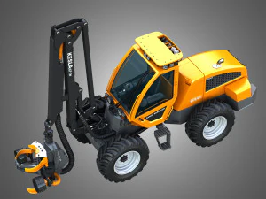Sampo HR46X - Forestry Harvester 3D Model