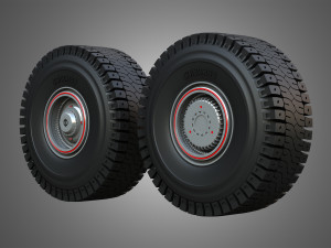 Mining Truck Wheels and Tires Model 3D