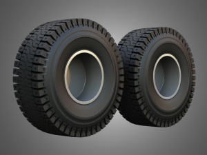Mining Truck Wheels and Tires Model 3D