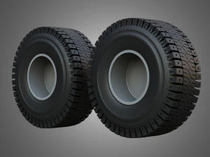 Mining Truck Wheels and Tires 3D Model