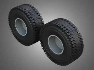 Mining Truck Wheels and Tires 3D Model