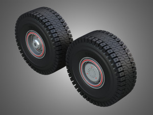 Mining Truck Wheels and Tires Model 3D