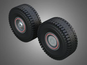 Mining Truck Wheels and Tires 3D Model