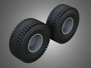 Mining Truck Wheels and Tires 3D Model