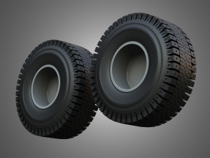 Mining Truck Wheels and Tires Model 3D
