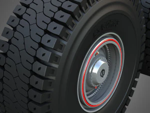 Mining Truck Wheels and Tires 3D Model