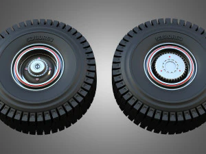 Mining Truck Wheels and Tires 3D Model