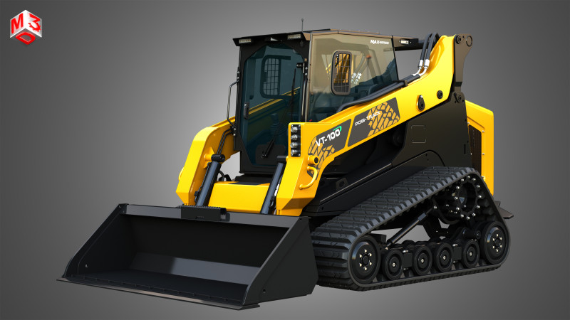 VT-100 Compact Track Loader - Bucket 3D Модель .c4d .max .obj .3ds .fbx .stl .blend 