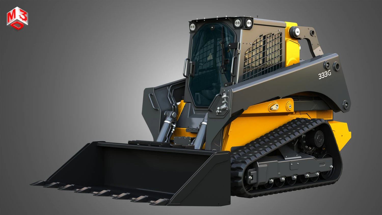 333G Compact Track Loader - Bucket 3D Model .c4d .max .obj .3ds .fbx .stl .blend