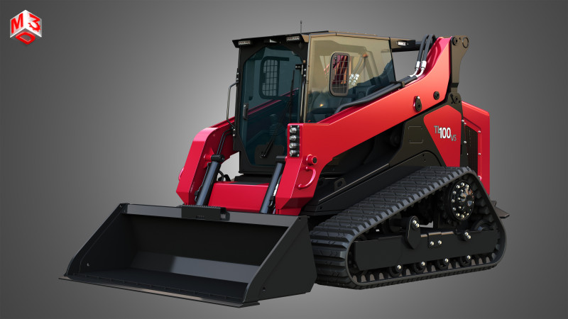 TL100VS Compact Track Loader - Bucket 3D Model .c4d .max .obj .3ds .fbx .stl .blend 