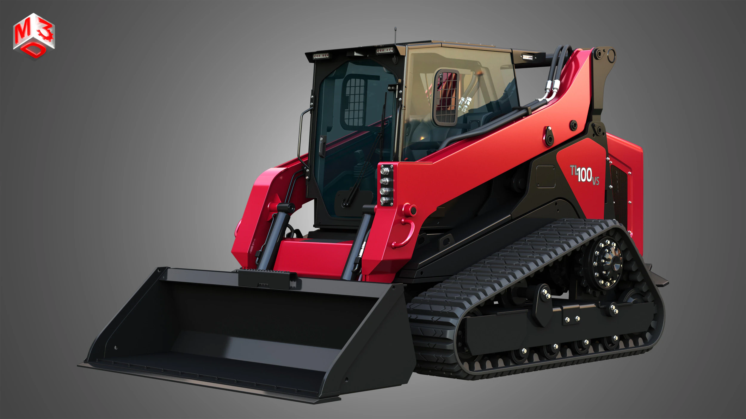 TL100VS Compact Track Loader - Bucket 3D Model .c4d .max .obj .3ds .fbx .stl .blend
