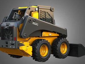 Міні-навантажувач 332G з лісовим пакетом - ковш 3D Модель