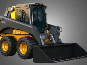 Міні-навантажувач 332G з лісовим пакетом - ковш 3D Модель