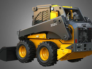 Міні-навантажувач 332G з лісовим пакетом - ковш 3D Модель