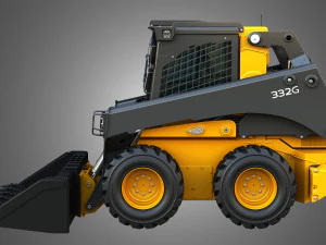 Міні-навантажувач 332G з лісовим пакетом - ковш 3D Модель