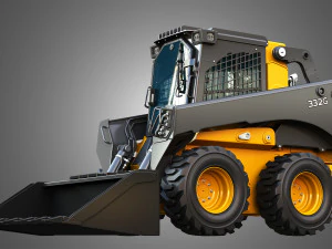 Міні-навантажувач 332G з лісовим пакетом - ковш 3D Модель