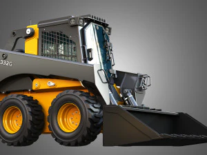 Міні-навантажувач 332G з лісовим пакетом - ковш 3D Модель