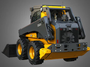 Міні-навантажувач 332G з лісовим пакетом - ковш 3D Модель