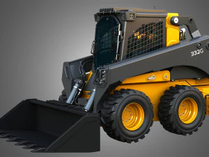 Міні-навантажувач 332G з лісовим пакетом - ковш 3D Модель