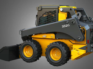 Міні-навантажувач 332G з лісовим пакетом - ковш 3D Модель