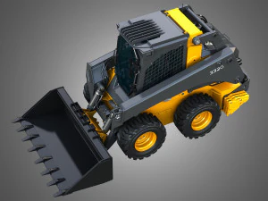 Міні-навантажувач 332G з лісовим пакетом - ковш 3D Модель