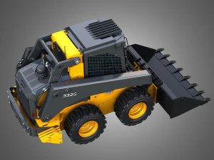 Міні-навантажувач 332G з лісовим пакетом - ковш 3D Модель