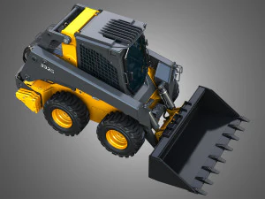 Міні-навантажувач 332G з лісовим пакетом - ковш 3D Модель