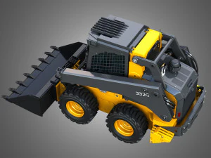Міні-навантажувач 332G з лісовим пакетом - ковш 3D Модель