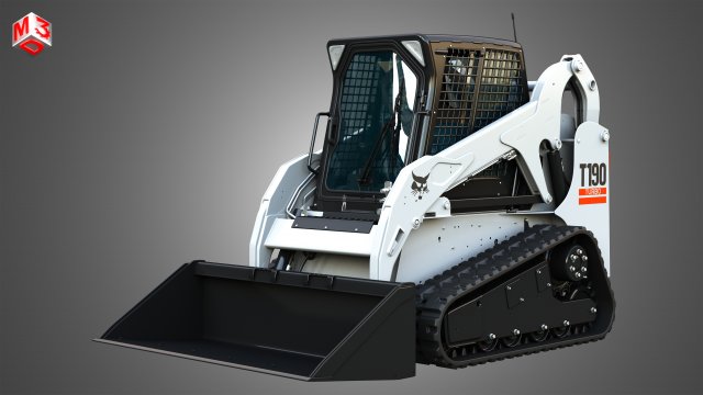 T190 Compact Track Loader - Bucket 3D मॉडल .c4d .max .obj .3ds .fbx .stl .blend 
