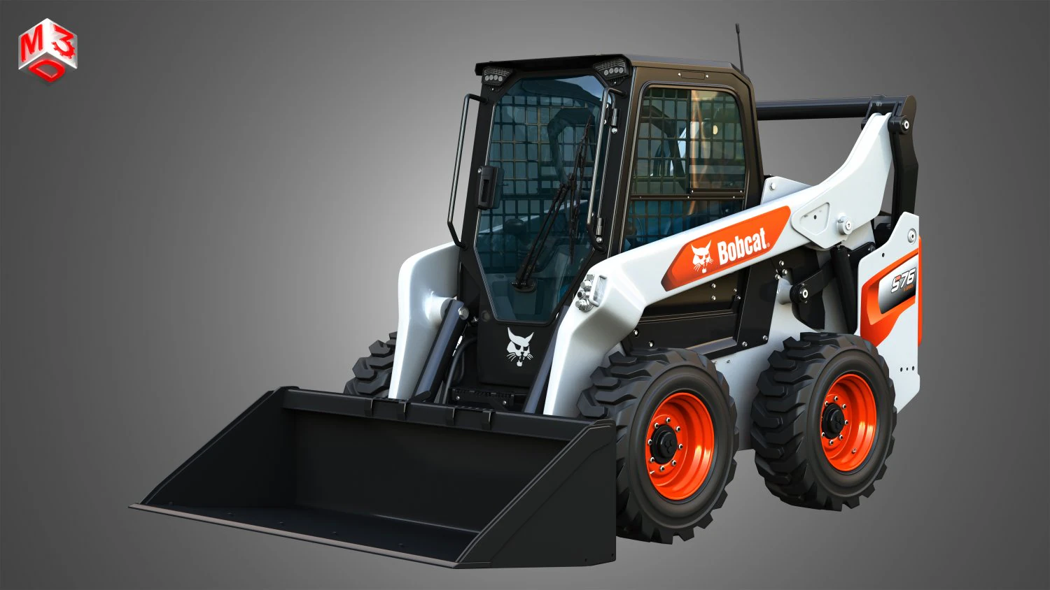 S76 Skid Steer Loader - Bucket 3D Model .c4d .max .obj .3ds .fbx .stl .blend