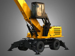 MH3050 - Pelle de manutention sur roues Modèle 3D